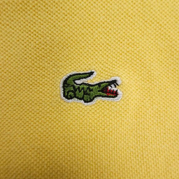 LACOSTE Short Sleeve Pique Cotton Polo Shirt Classic Old Money Preppy Yellow 2X - Picture 4 of 10